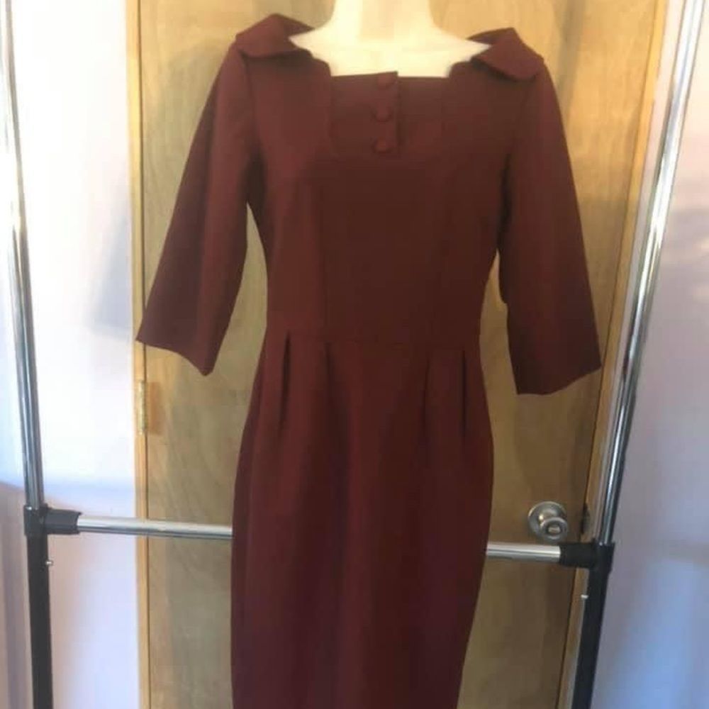 Mary Crafts burgundy dress